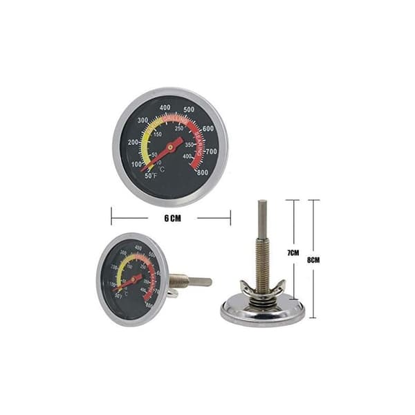 6 cm udendørs grill rygetermometer rustfrit stål temperaturmåler ovntermometer rygegrill, dele