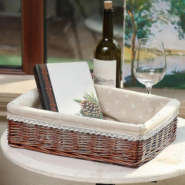 Handmade Wicker Storage Basket Bread Basket Fruit Basket Serving Baskets For Home Kitchen Desktop Cand (haoyi