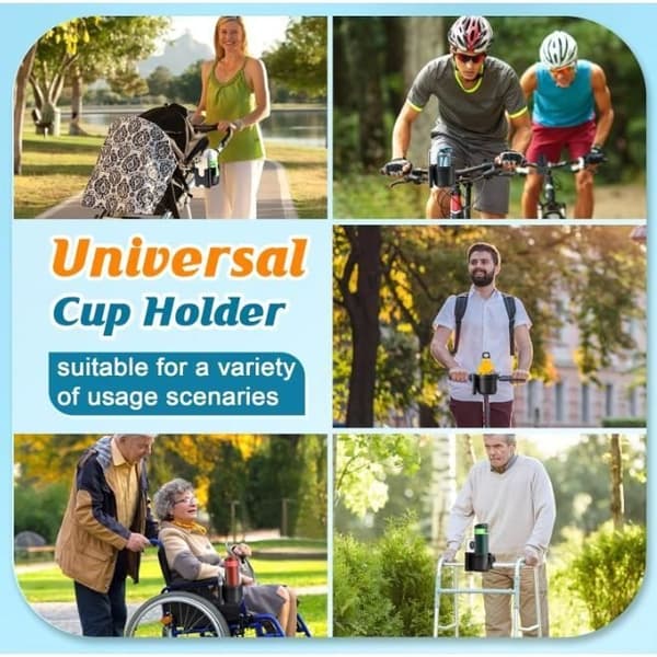Kopholder til klapvogn, universelt klapvognstilbehør, klapvognsarrangør, cykel, kørestol, rollator, scooter, 1