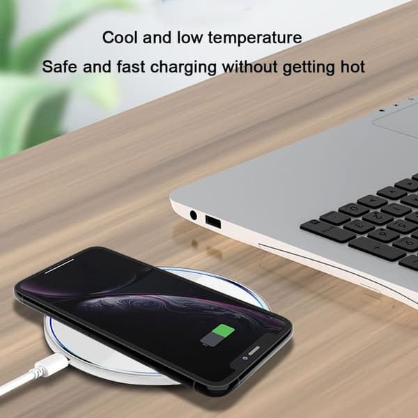 Wireless Charger, Qi 15W Inductive Charging Station, White