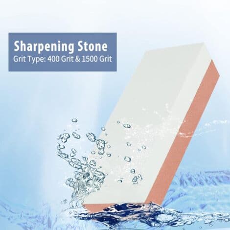 Double-sided Whetstone, Kitchen Knife Sharpener with Two Grit Sides (400 and 1500), Green, Red, Corundum Sharpening Stone
