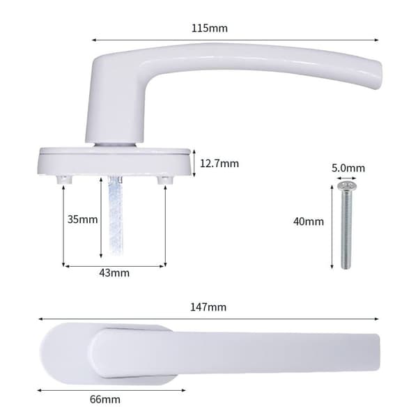 Aluminium Alloy Window Handle, Concealed Screws, Metal Rod, Metal Casing
