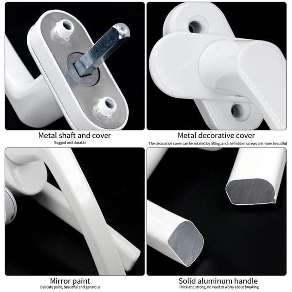 Aluminium Alloy Window Handle, Concealed Screws, Metal Rod, Metal Casing