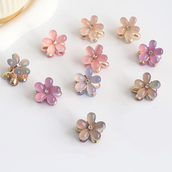 10 stk 5 farger mini hårklyper, mini perlehårklyper, mini diamanthårklyper, hvite hårklyper for kvinner