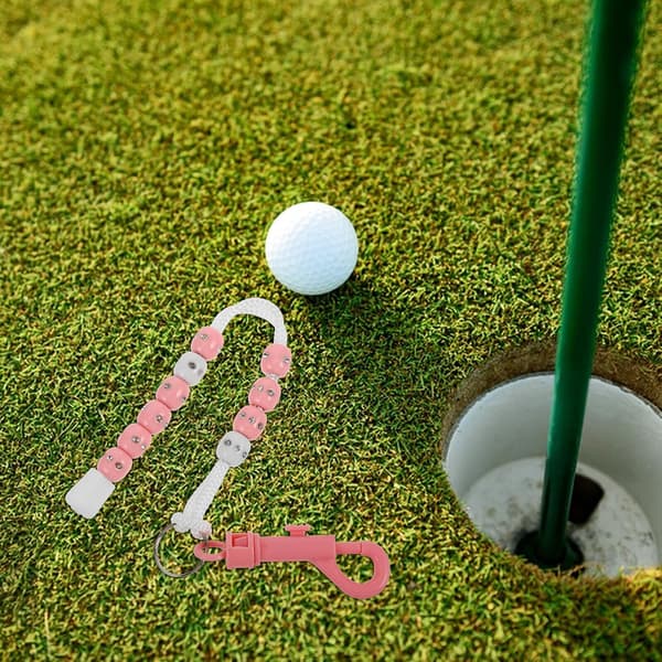 Golfperlekæde Score Tæller Pink Bærbar Nylon Golf Slagtæller