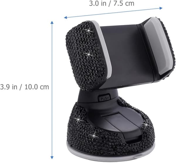 Biltelefonholder med bling-krystaller, universell bilventil-telefonstativ for navigasjon for kvinner