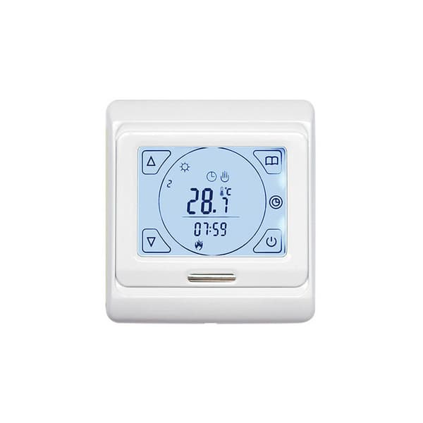 Programmerbar elektrisk gulvvarmetermostat 16A med sonde, digital rumstermostat gulvvarme regulator LCD touchskærm, 1 stk