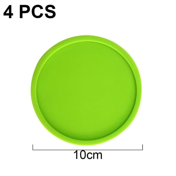 Silicone Drink Coasters, Heat-Resistant Cup Coasters, Soft Coasters Green
