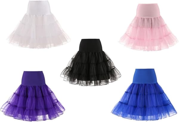 Hoopless Petticoat Kongeblå Underkjole Retro Kvinder til Dans og Bryllup