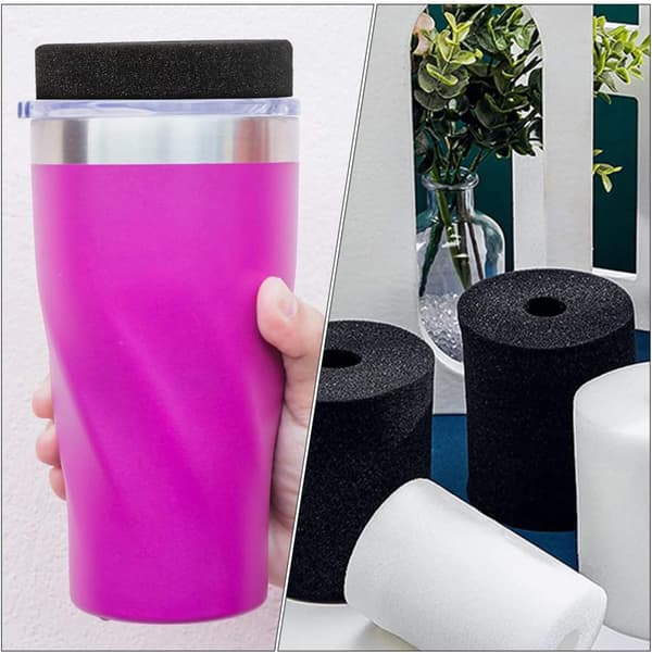 6 Pcs Black Rotating Cylinder Cup Turner Foam Inserts for Tumblers, Painting Sponge Set