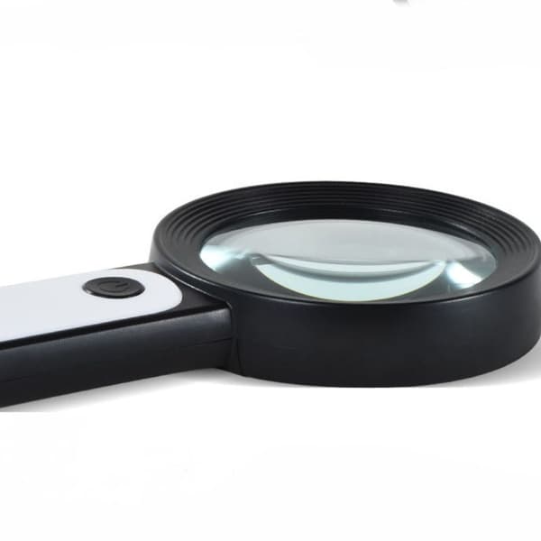Magnifying Glass with 18 LED Lights - 30x Handheld Magnifier Reading Glass with 3 Lighting Modes, High KLB