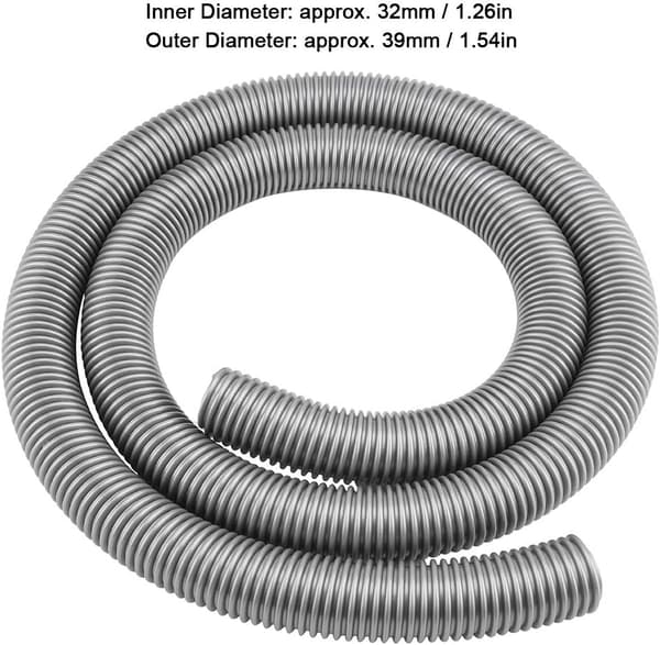 Vacuum Cleaner Hose on a Roll, 2 M, Flexible Hose, EVA Material, Inner Diameter 32 Mm, Outer Diameter 39 Mm
