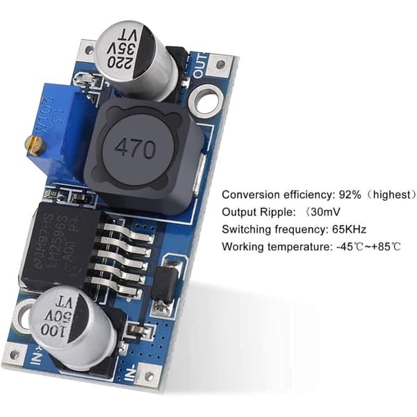 DC-DC Step Down Converter LM2596 Buck Converter 3.2-40V til 1.25-35V Justerbar Strømforsyningsmodul 6 stk