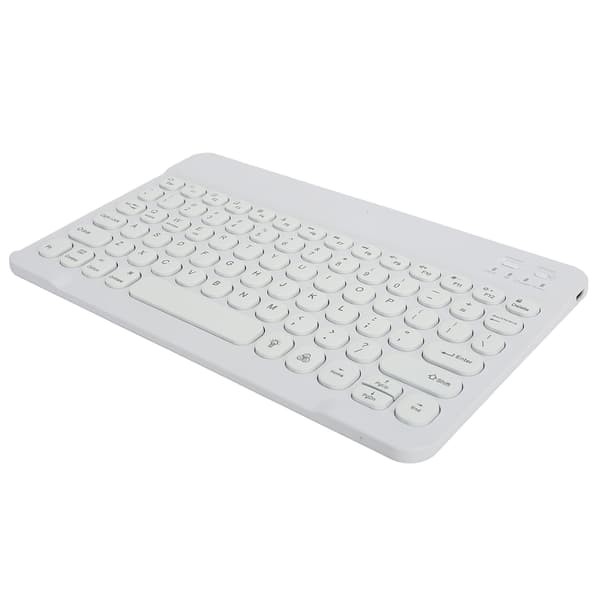 Wireless Keyboard 10 inch RGB Backlit Portable Keyboard with Round Keys for Tablet, Phone, Laptop, PC Computer