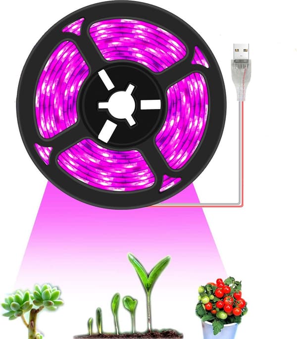 3m USB LED-lysstripe Vanntett Plantelys Innendørs Plantebelysning Plantelysstripe