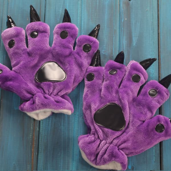 Et par dyrepote-klohansker lilla Purple
