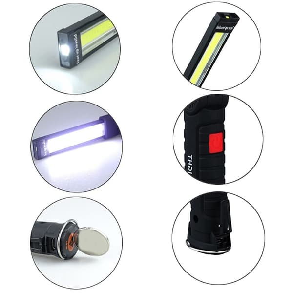 COB LED Work Light USB LED Lamp 360 Degree Rotating Lighting Mode 5 + Magnetic Base + Hook Inspection Work Light 2 Pcs Series (L+S)