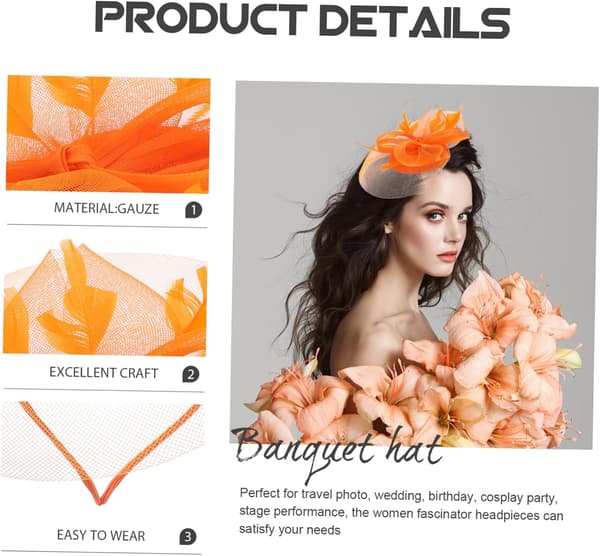 Fascinatorhat Pandebånd og Netdesign til Bryllup, Teselskab og Banket Elegant Brudehårstilbehør