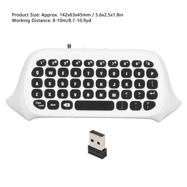 Game Controller Keyboard 2.4Ghz Game Console Keyboard with Audio and Headset Jack for Xbox Series X Series S One S WhiteWhite