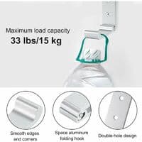 Fällbar väggkrok, 3 hörlurskrokar (Silver) Fällbar aluminium Al