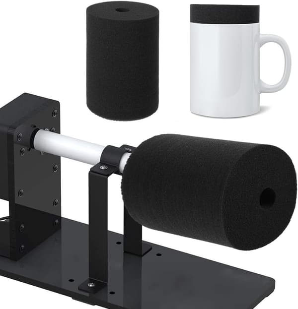 6 Pcs Black Rotating Cylinder Cup Turner Foam Inserts for Tumblers, Painting Sponge Set