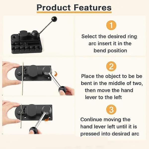 Ring Bending Tool Set with Adjustable Dies - Precision Wire Bending Tool for Spoon Rings, Soft Metal Jewelry Making for Copper
