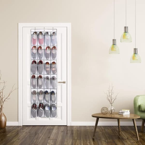 Over Door Shoe Rack, Hanging Storage Bag with 24 Pockets, Hanging Shoe Organizer