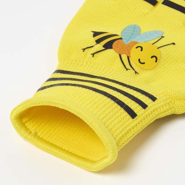 HOMESCAPES Børnehavehandsker med gult bi-design Yellow