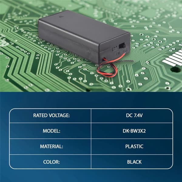 3.7V 2X 18650 On/Off Switch Battery Holder Connection Box Storage Box with Wire