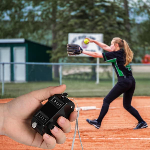 Dobbelt mekanisk håndholdt kliktæller til golfbaseball, sort håndfladetæller