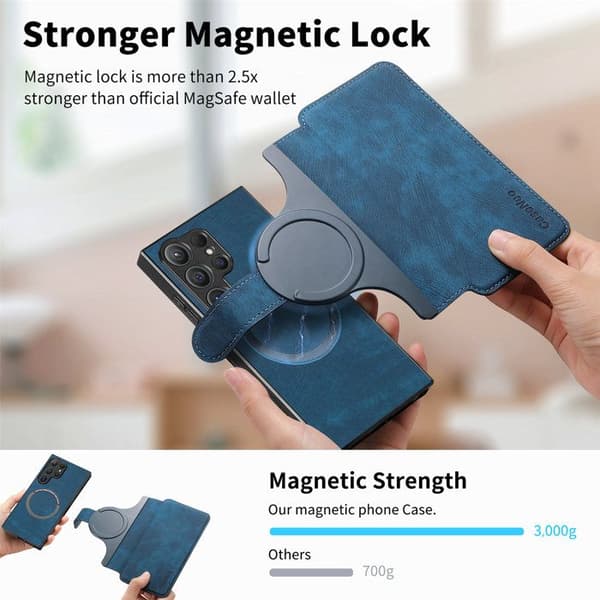 Etui til Samsung Galaxy S24 - Sort Pung - Magnetisk lukning - Kortpladser - Brun