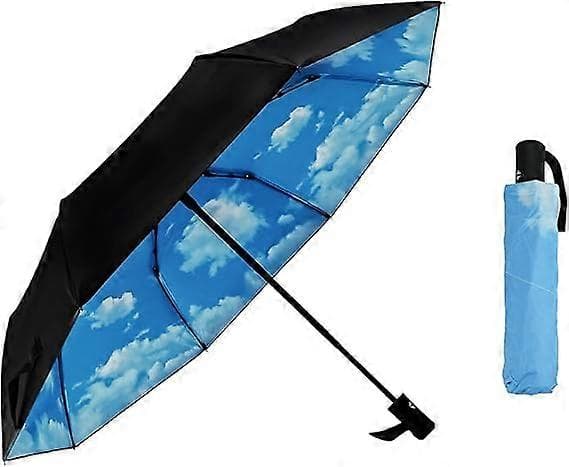 Portable Folding Umbrella with 8 Ribs, UV Protection and Sun Protection, Automatic Opening and Closing with One Button