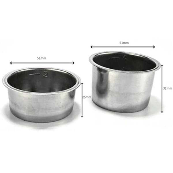 4 stk. 51 mm kaffefilterudskiftningsfilterkurv til kaffefilterholderbund til kaffemaskinedel