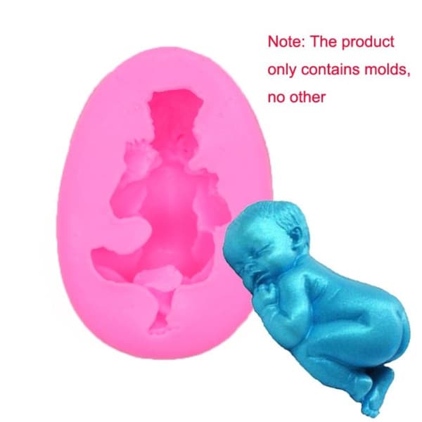 2 stk silikon baby fondant kake sjokoladeformer (rosa)