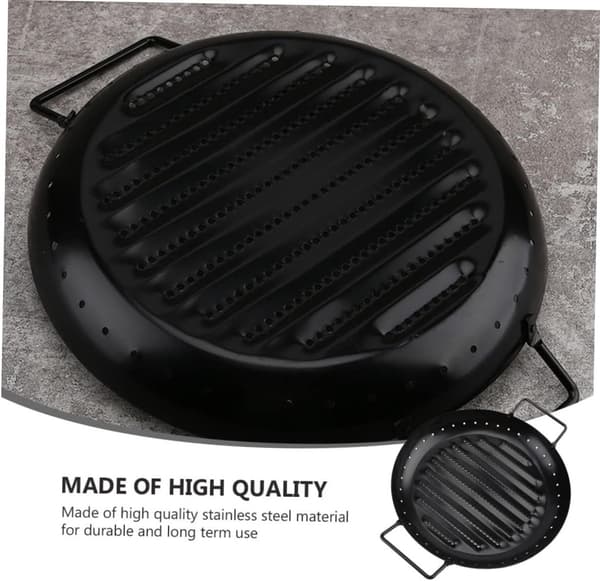Rund bageplade i rustfrit stål til Churrasco, BBQ-grillning, køkkentilbehør, non-stick ovnform
