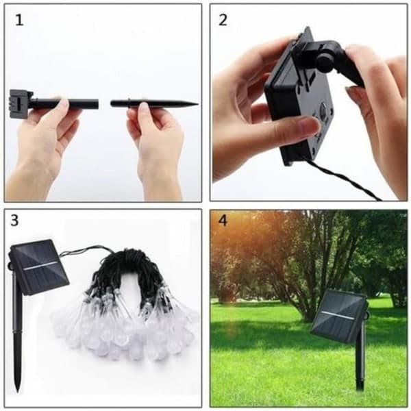Solar String Lights 30 LED, Outdoor and Indoor 6.5 M 8 Modes IP65 Waterproof Garden Warm Light