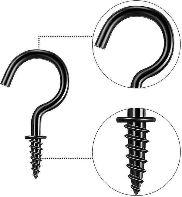 120 Pieces Screw Hooks Metal Cup Hook Screw in Hangers Ceiling Hook Cabinet Cup
