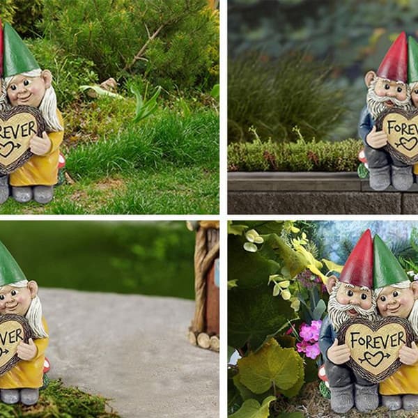 Utendørsstatue 5,9 tommer | Forever Gnomes hageskulpturer | Morsom