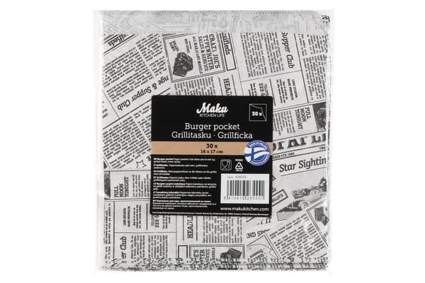 Hamburgerficka 30 st 16x17 Maku Kitchen Life Vit white