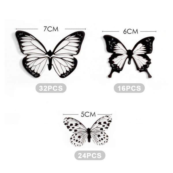 3D Butterfly Wall Decorations 72 pcs Butterfly Birthday Party Decorations KLB