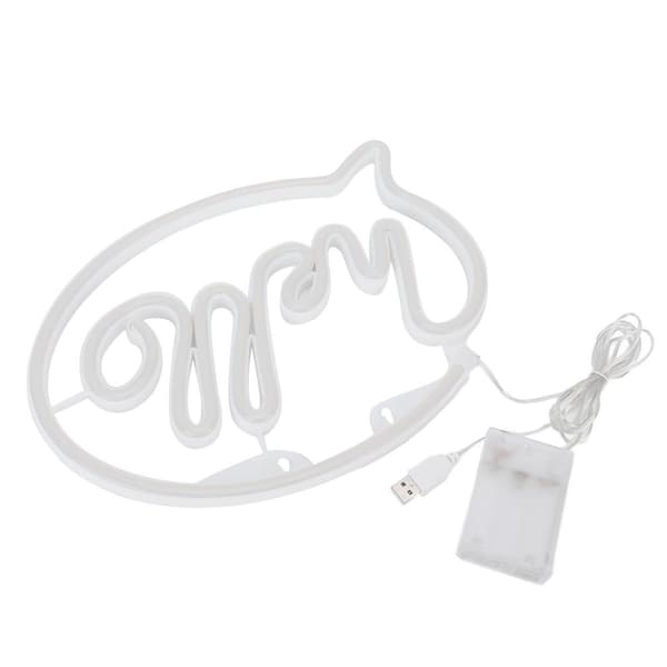 Neonljus, USB-driven, batteridriven, Hello LED-neonskylt KLB