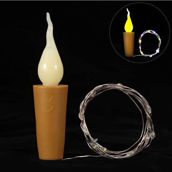 10 stk. kork-lysslynger, fe-lys til vinflaske, LED-lampe, batteridrevet KLB