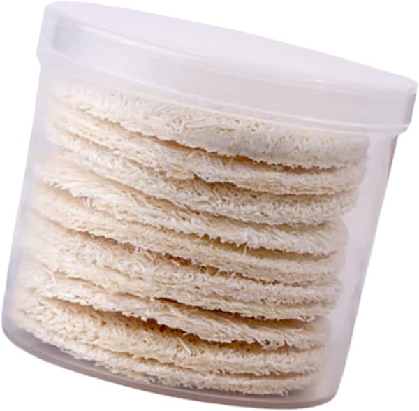 10 genanvendelige loofah-puder til makeupfjerning, ansigtsrensepuf, eksfolierende runde puder