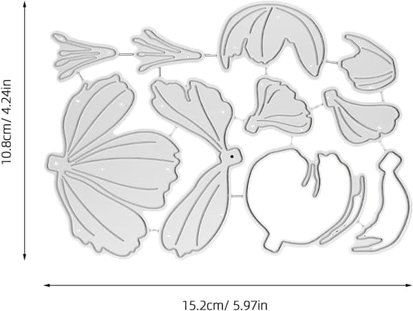 Pæonblomstforme i kulstofstål til scrapbooking, metalprægningsstencils baggrundsrammeform