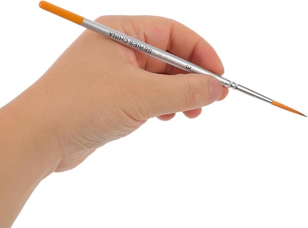 12 stk. orange linerpensler til akvarelmaling, minipensler med fin spids