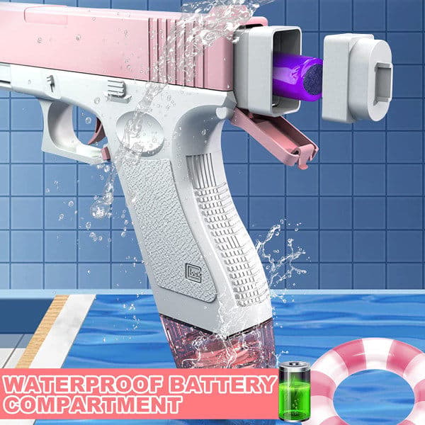 Automatisk elektrisk vattenpistol med en knapp för sommarpoolleksaker - Rosa Pink