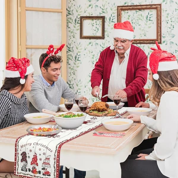 Julebordløper, Sesongbasert Vinter Julenisse Juleborddekorasjon, 13 x 72 tommer