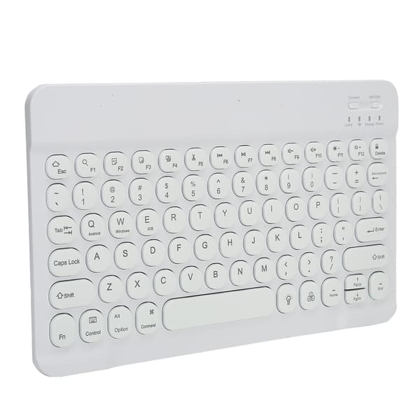 Wireless Keyboard 10 inch RGB Backlit Portable Keyboard with Round Keys for Tablet, Phone, Laptop, PC Computer