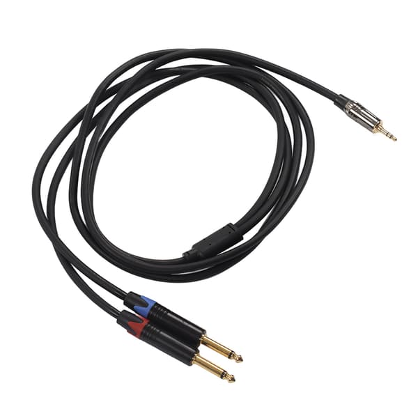 3,5 mm 1/8 tommer han til dobbelt 6,35 mm 1/4 tommer TS han-kabel Stereo 1/4 til 1/8 kabel til forstærker mixer 2m / 6,6ft