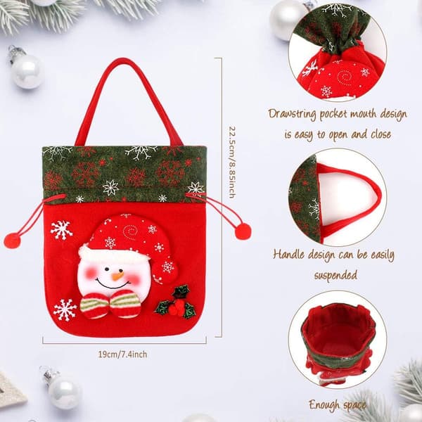 Christmas Drawstring Handbag 3 Pieces Portable Christmas Gift